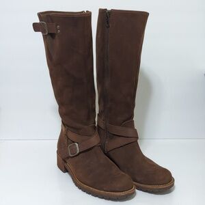 LL Bean Deerfield knee high nubuck riding boots women's size 6W